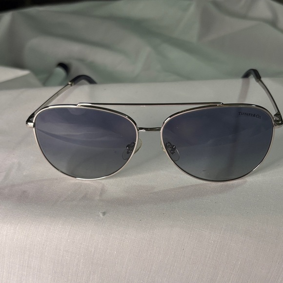 Tiffany & Co. Blue Lens Silver Frame Sunglasses - Picture 9 of 9